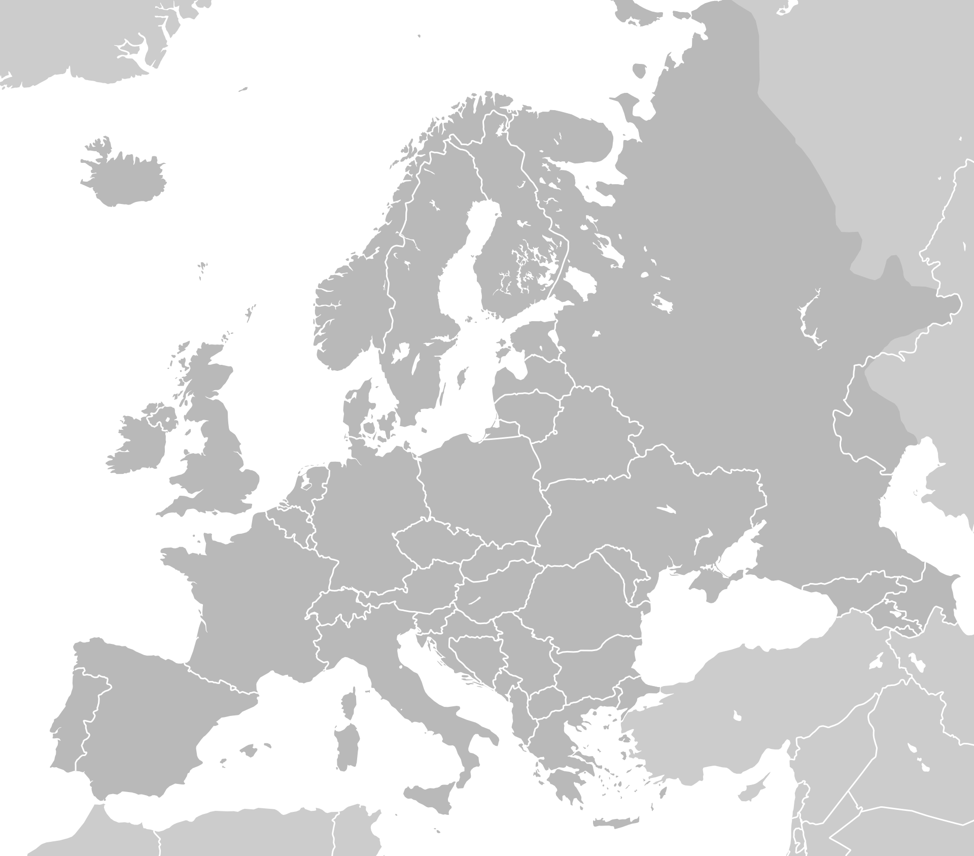 Mapa kierunków transportu ABX Cargo w Europie